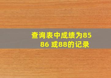 查询表中成绩为85 86 或88的记录